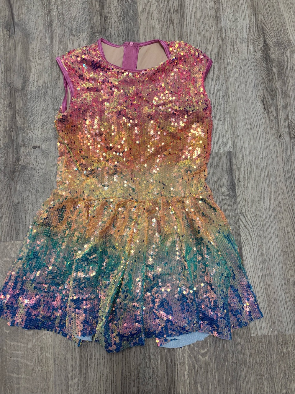 Weissman Multicolor Sequin Rainbow Dance Costume XL